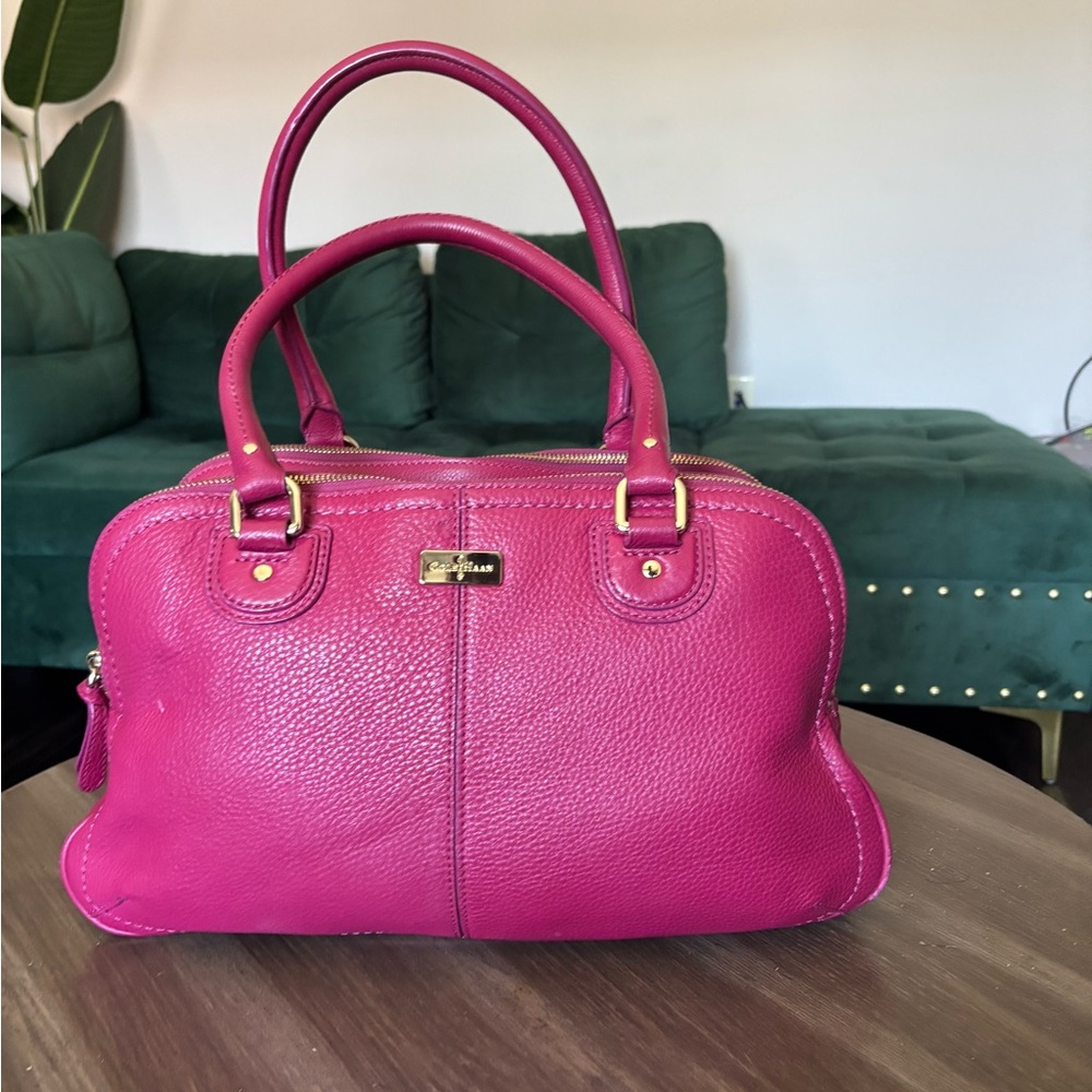 Cole Haan Leather Tote in Hot Pink